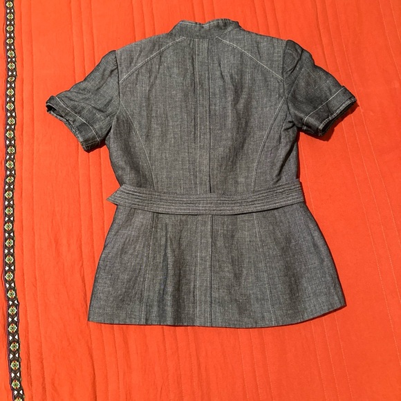 Calvin Klein Womens Denim Blouse Size 6 with Belt Strap - Picture 5 of 5